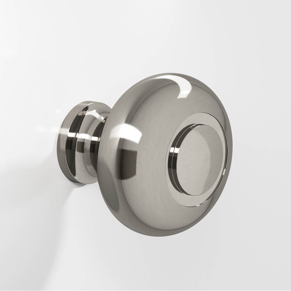 Colonial Bronze - 1.5'' diameter Round, grooved Cabinet Knob, Back-to-Back Shower Door Knob Kit hand finished in Nickel Stainless - Nickel Stainless