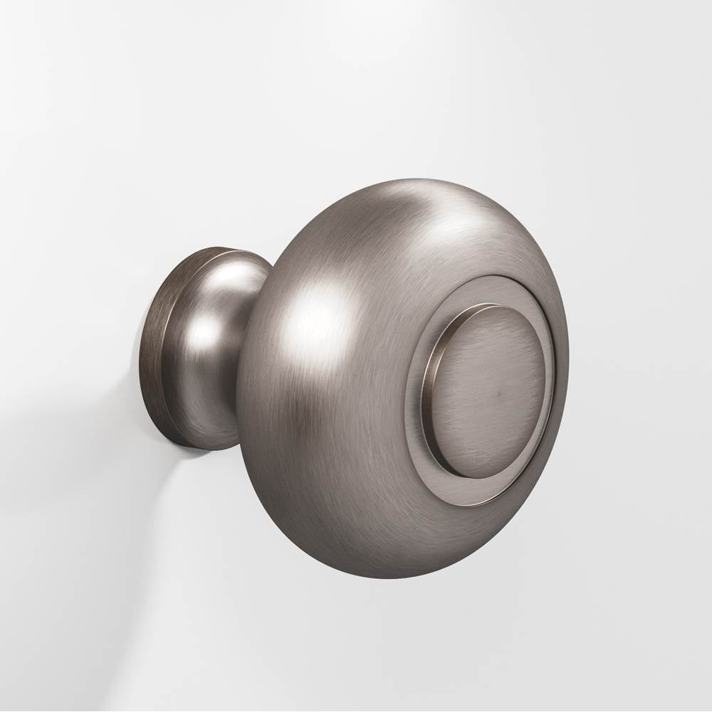 Colonial Bronze - 1.5'' diameter Round, grooved Cabinet Knob, Back-to-Back Shower Door Knob Kit hand finished in Pewter - Pewter