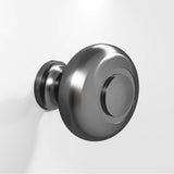 Colonial Bronze - 1.5'' diameter Round, grooved Cabinet Knob, Back-to-Back Shower Door Knob Kit hand finished in Graphite - Graphite