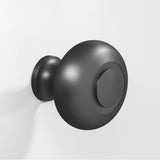 Colonial Bronze - 1.25'' diameter Round, grooved Cabinet Knob, Back-to-Back Shower Door Knob Kit hand finished in Matte Graphite - Matte Graphite