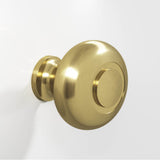 Colonial Bronze - 1.25'' diameter Round, grooved Cabinet Knob, Back-to-Back Shower Door Knob Kit hand finished in Antique Brass - Antique Brass