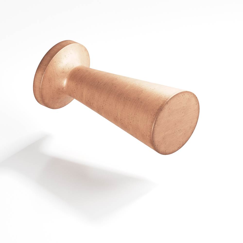Colonial Bronze - 0.5'' diameter Round, tapered Cabinet Knob hand finished in Distressed Antique Copper - Distressed Antique Copper