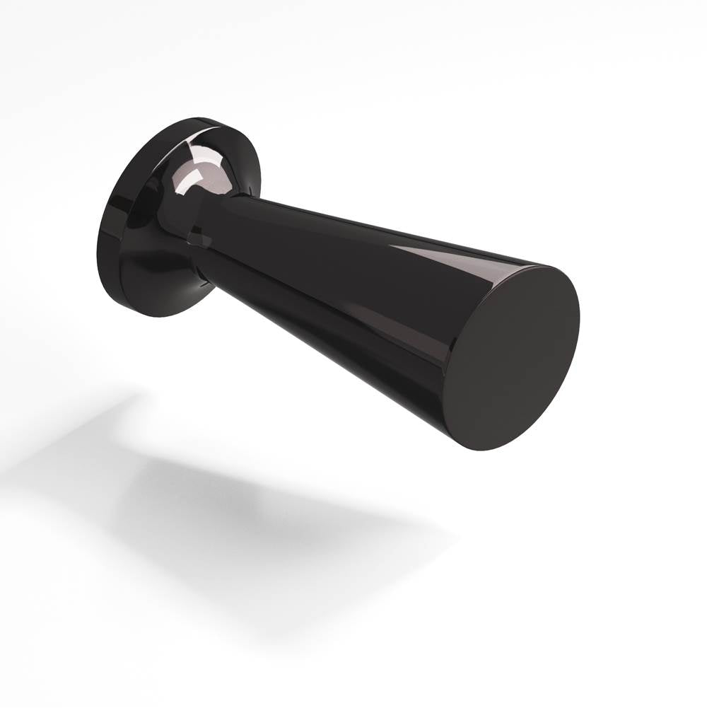 Colonial Bronze - 0.5'' diameter Round, tapered Cabinet Knob hand finished in Satin Black - Satin Black