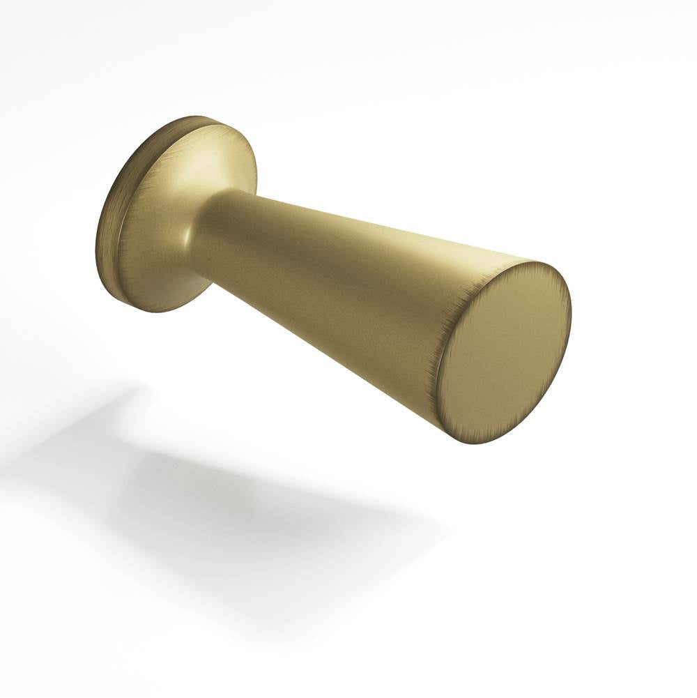 Colonial Bronze - 0.5'' diameter Round, tapered Cabinet Knob hand finished in Matte Antique Satin Brass - Matte Antique Satin Brass