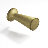 Colonial Bronze - 0.5'' diameter Round, tapered Cabinet Knob hand finished in Distressed Antique Brass - Distressed Antique Brass