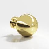 Colonial Bronze - 1.25'' diameter Round Cabinet Knob, Back-to-Back Shower Door Knob Kit hand finished in Polished Brass - Polished Brass