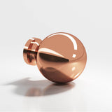 Colonial Bronze - 1.25'' diameter Round Cabinet Knob, Back-to-Back Shower Door Knob Kit hand finished in Polished Copper - Polished Copper