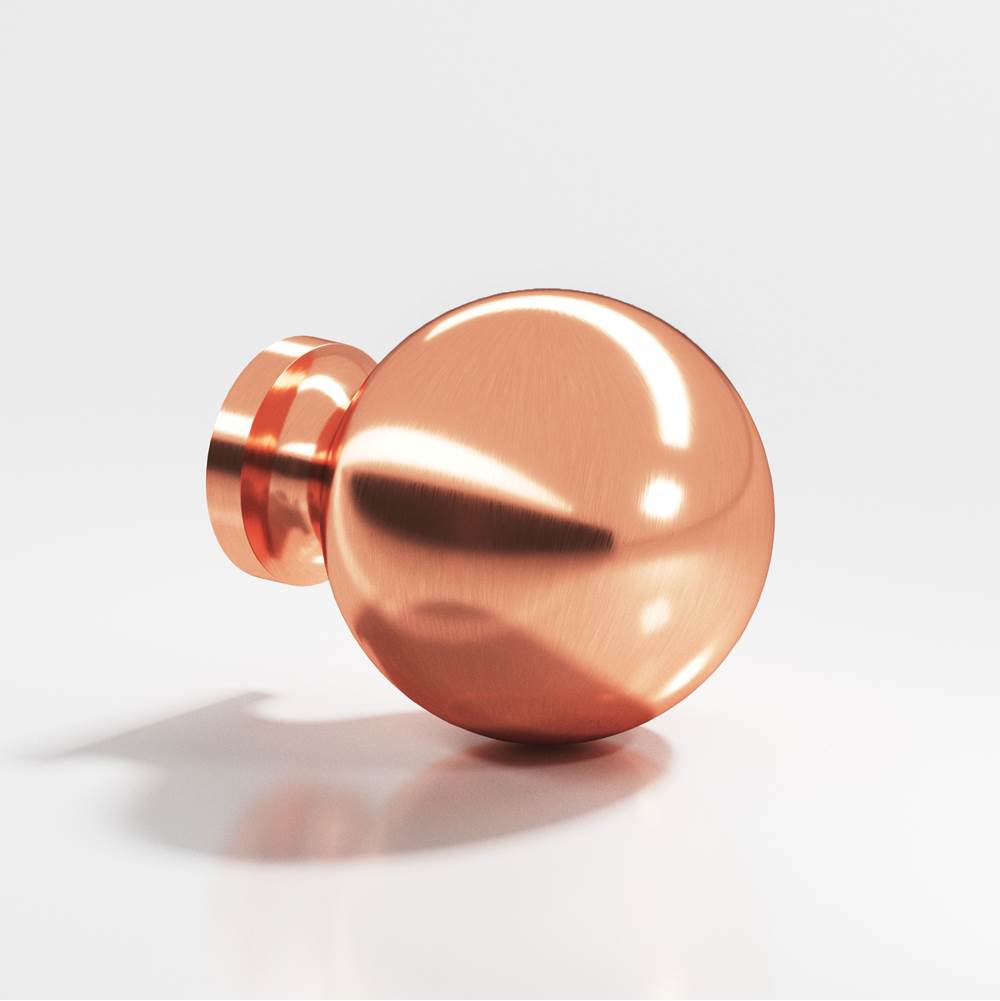 Colonial Bronze - 1'' diameter Round Cabinet Knob, Back-to-Back Shower Door Knob Kit hand finished in Satin Copper - Satin Copper