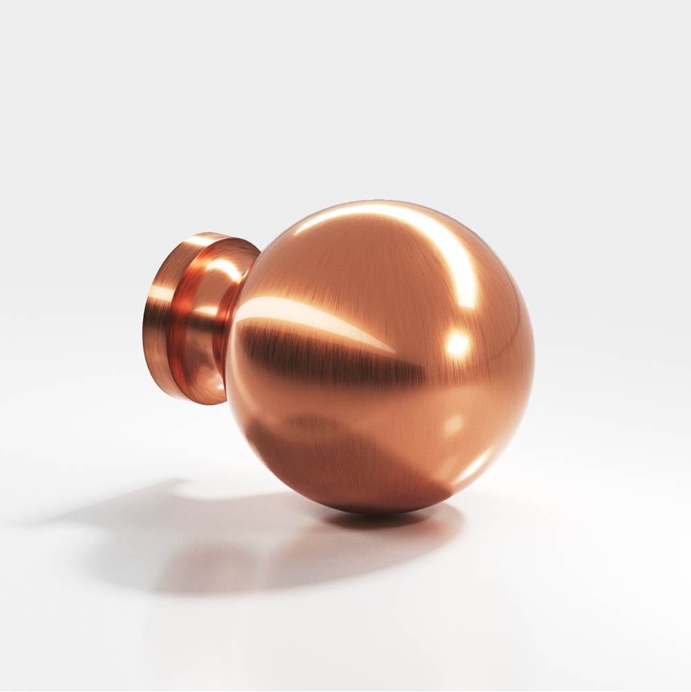 Colonial Bronze - 1'' diameter Round Cabinet Knob, Back-to-Back Shower Door Knob Kit hand finished in Antique Copper - Antique Copper