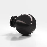 Colonial Bronze - 1'' diameter Round Cabinet Knob, Back-to-Back Shower Door Knob Kit hand finished in Satin Black - Satin Black