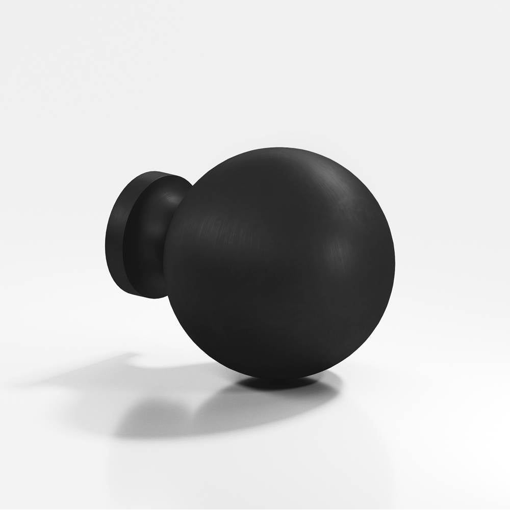 Colonial Bronze - 1.25'' diameter Round Cabinet Knob, Back-to-Back Shower Door Knob Kit hand finished in Matte Satin Black - Matte Satin Black