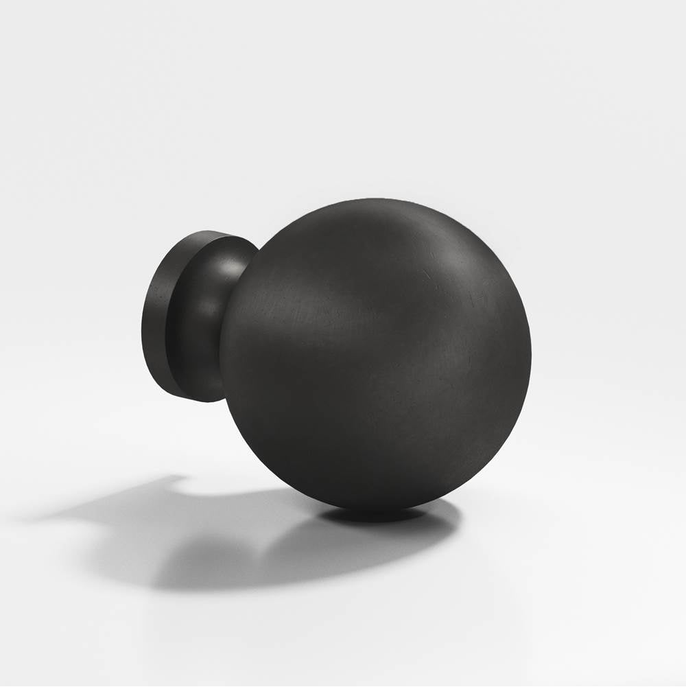 Colonial Bronze - 1'' diameter Round Cabinet Knob, Back-to-Back Shower Door Knob Kit hand finished in Distressed Satin Black - Distressed Satin Black