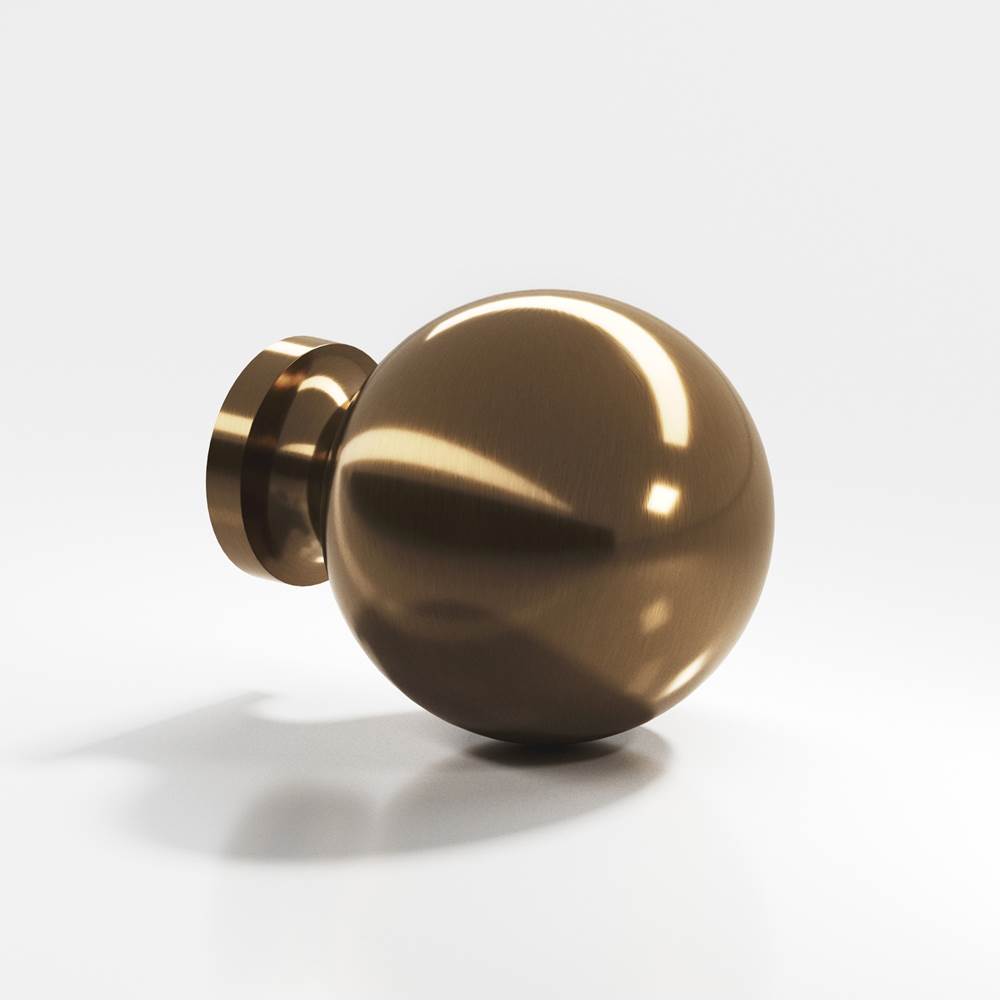Colonial Bronze - 1'' diameter Round Cabinet Knob, Back-to-Back Shower Door Knob Kit hand finished in Light Statuary Bronze - Light Statuary Bronze