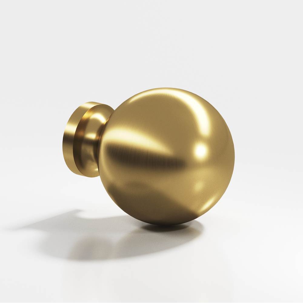 Colonial Bronze - 1.25'' diameter Round Cabinet Knob, Back-to-Back Shower Door Knob Kit hand finished in Satin Brass - Satin Brass