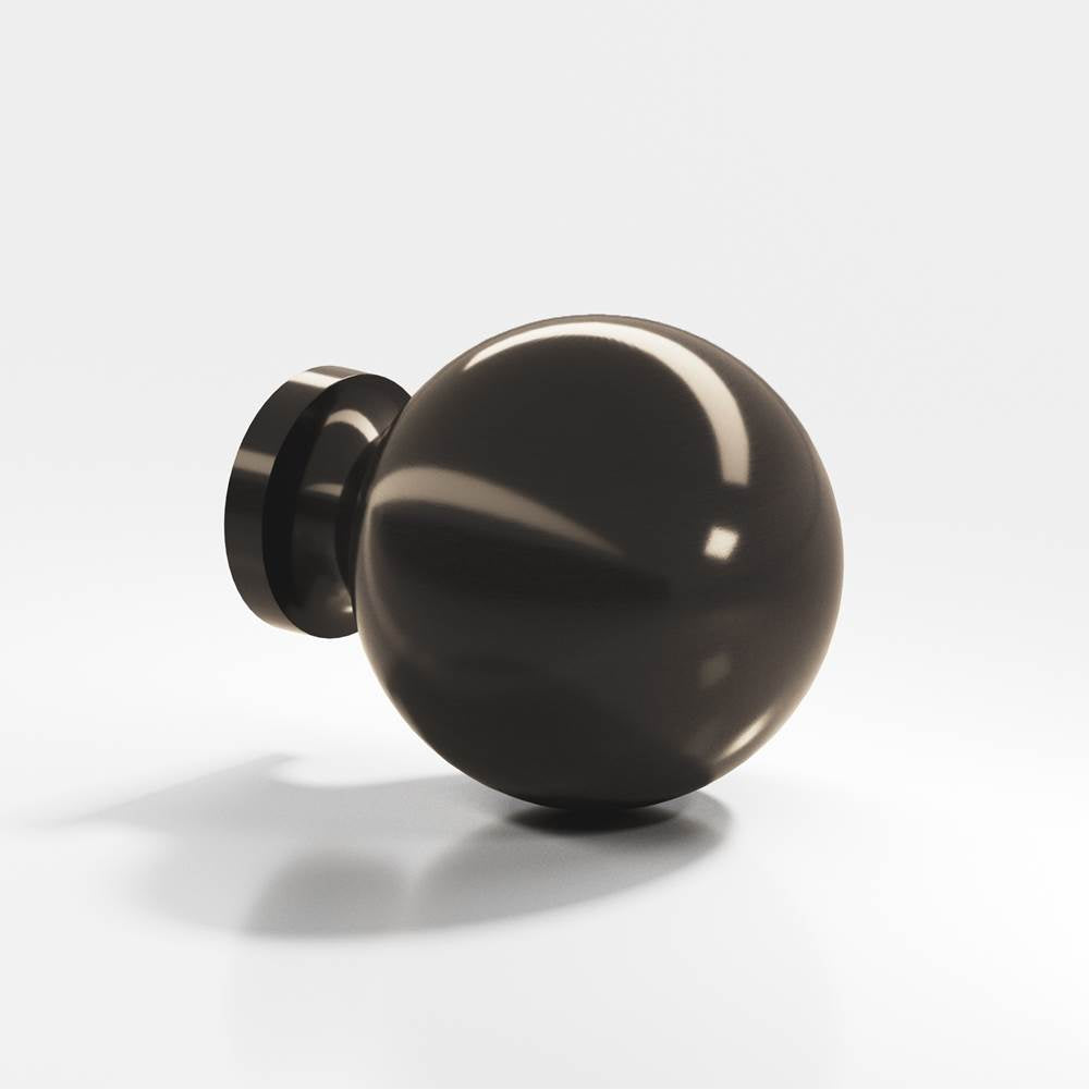 Colonial Bronze - 1'' diameter Round Cabinet Knob, Back-to-Back Shower Door Knob Kit hand finished in Dark Statuary Bronze - Dark Statuary Bronze
