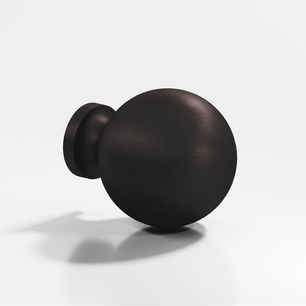 Colonial Bronze - 1'' diameter Round Cabinet Knob, Back-to-Back Shower Door Knob Kit hand finished in Matte Dark Statuary Bronze - Matte Dark Statuary Bronze
