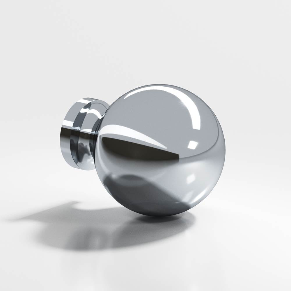 Colonial Bronze - 1.25'' diameter Round Cabinet Knob, Back-to-Back Shower Door Knob Kit hand finished in Polished Chrome - Polished Chrome
