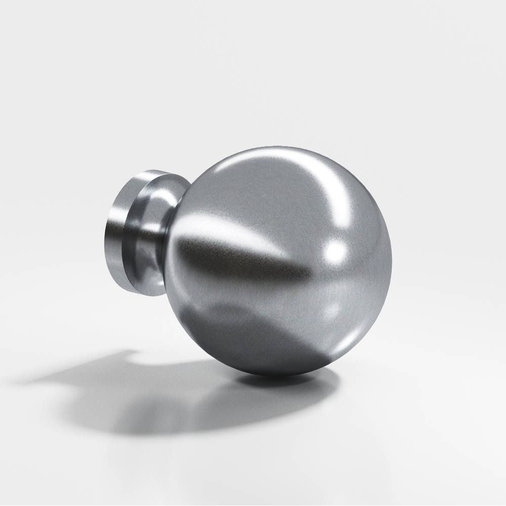 Colonial Bronze - 1.25'' diameter Round Cabinet Knob, Back-to-Back Shower Door Knob Kit hand finished in Satin Chrome - Satin Chrome