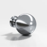 Colonial Bronze - 1.25'' diameter Round Cabinet Knob, Back-to-Back Shower Door Knob Kit hand finished in Satin Chrome - Satin Chrome