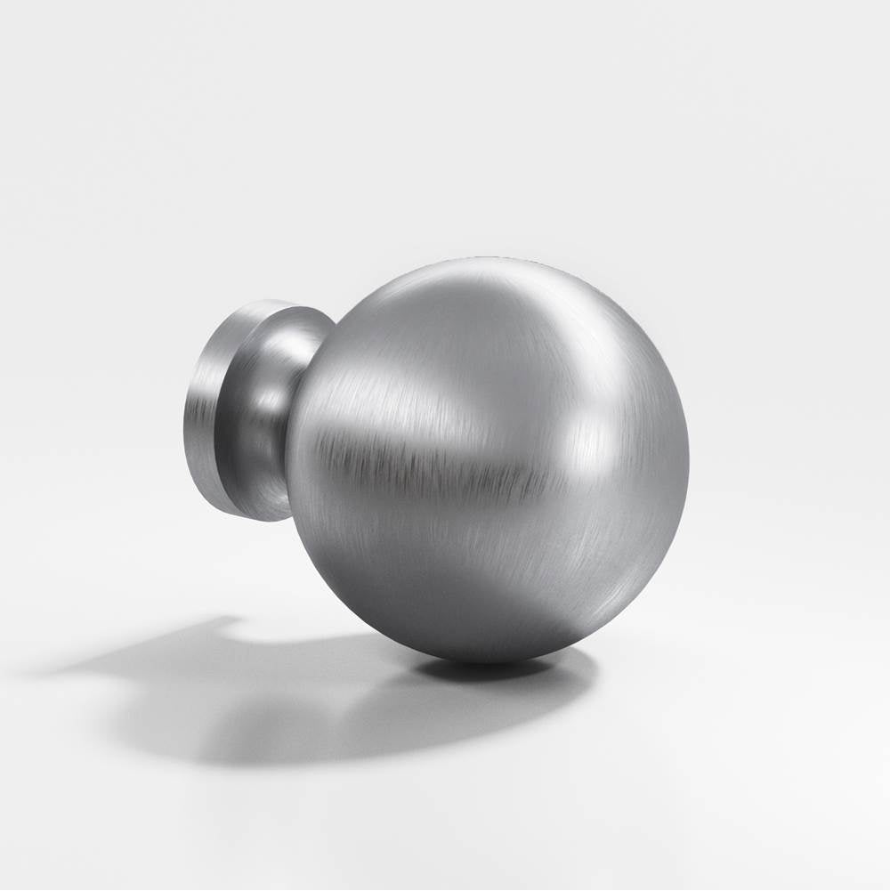 Colonial Bronze - 1.25'' diameter Round Cabinet Knob, Back-to-Back Shower Door Knob Kit hand finished in Matte Satin Chrome - Matte Satin Chrome