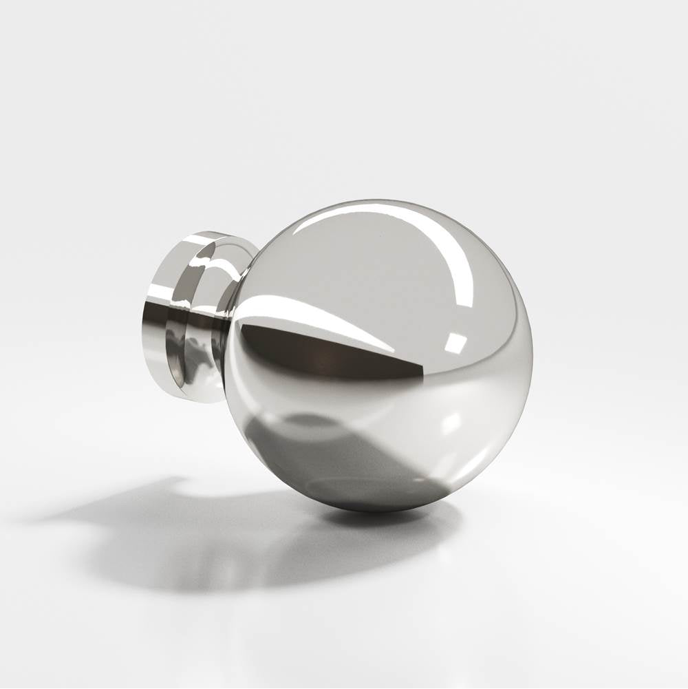 Colonial Bronze - 1.25'' diameter Round Cabinet Knob, Back-to-Back Shower Door Knob Kit hand finished in Polished Nickel - Polished Nickel