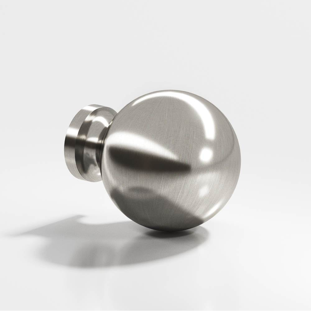 Colonial Bronze - 1.25'' diameter Round Cabinet Knob, Back-to-Back Shower Door Knob Kit hand finished in Satin Nickel - Satin Nickel
