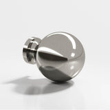 Colonial Bronze - 1.25'' diameter Round Cabinet Knob, Back-to-Back Shower Door Knob Kit hand finished in Nickel Stainless - Nickel Stainless