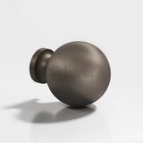 Colonial Bronze - 1'' diameter Round Cabinet Knob, Back-to-Back Shower Door Knob Kit hand finished in Distressed Pewter - Distressed Pewter