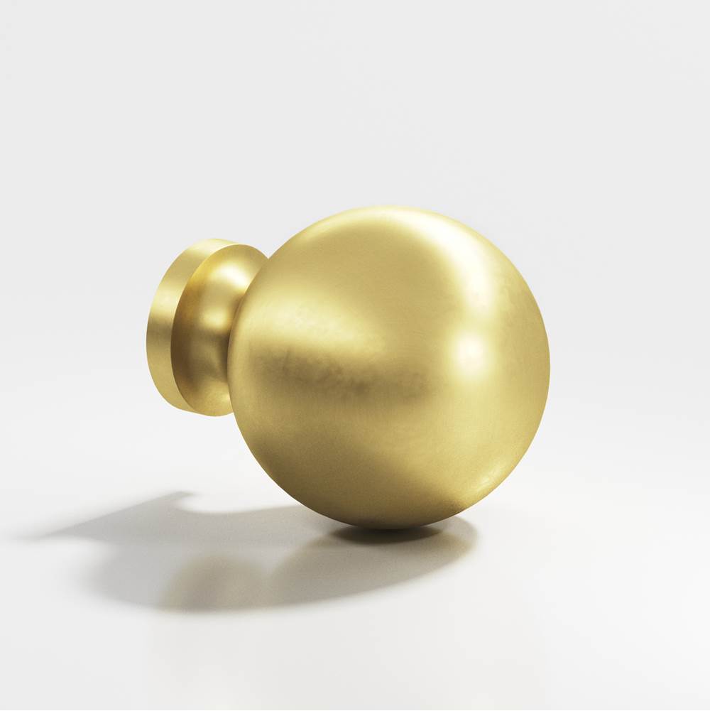 Colonial Bronze - 1'' diameter Round Cabinet Knob, Back-to-Back Shower Door Knob Kit hand finished in Matte Satin Brass - Matte Satin Brass