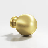 Colonial Bronze - 1'' diameter Round Cabinet Knob, Back-to-Back Shower Door Knob Kit hand finished in Matte Satin Brass - Matte Satin Brass
