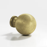 Colonial Bronze - 1.25'' diameter Round Cabinet Knob, Back-to-Back Shower Door Knob Kit hand finished in Distressed Antique Brass - Distressed Antique Brass