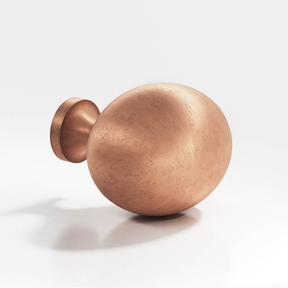 Colonial Bronze - 1.5 x 1.25'' Oval Cabinet Knob hand finished in Distressed Antique Copper - Distressed Antique Copper
