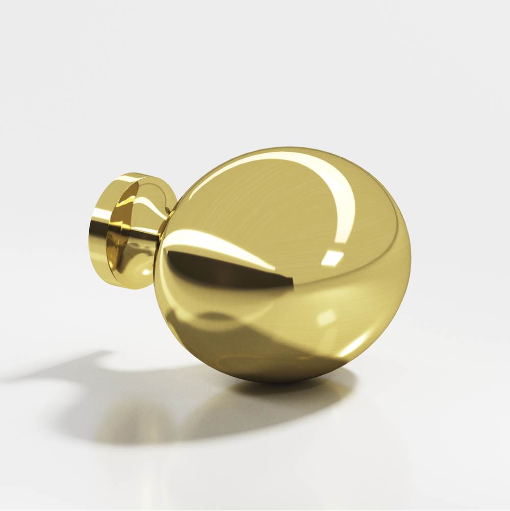 Colonial Bronze - 1.25 x 1'' Oval Cabinet Knob hand finished in Unlacquered Polished Brass - Unlacquered Polished Brass