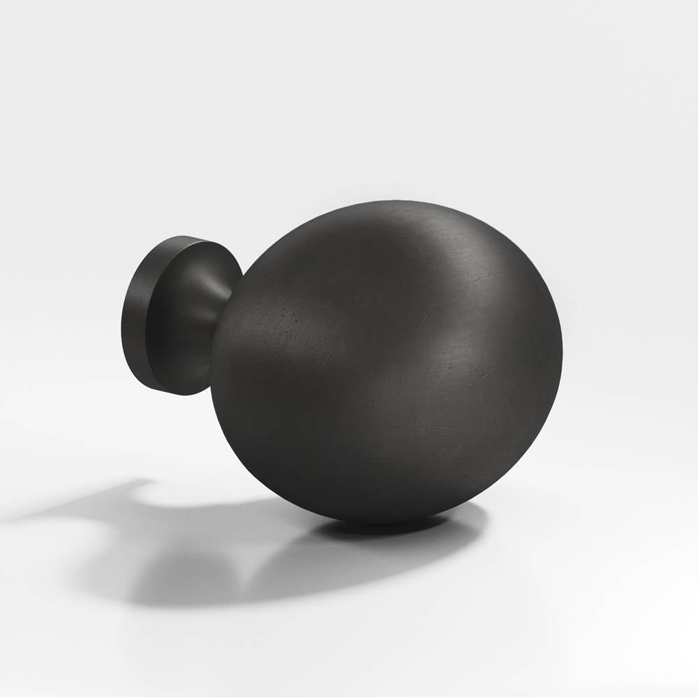 Colonial Bronze - 1.5 x 1.25'' Oval Cabinet Knob hand finished in Distressed Satin Black - Distressed Satin Black