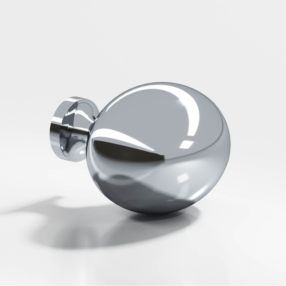 Colonial Bronze - 1.5 x 1.25'' Oval Cabinet Knob hand finished in Polished Chrome - Polished Chrome