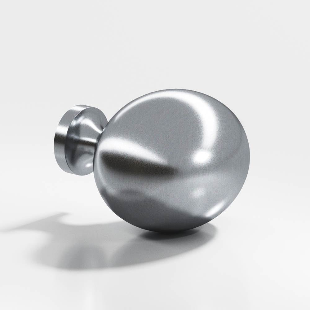 Colonial Bronze - 1.5 x 1.25'' Oval Cabinet Knob hand finished in Satin Chrome - Satin Chrome