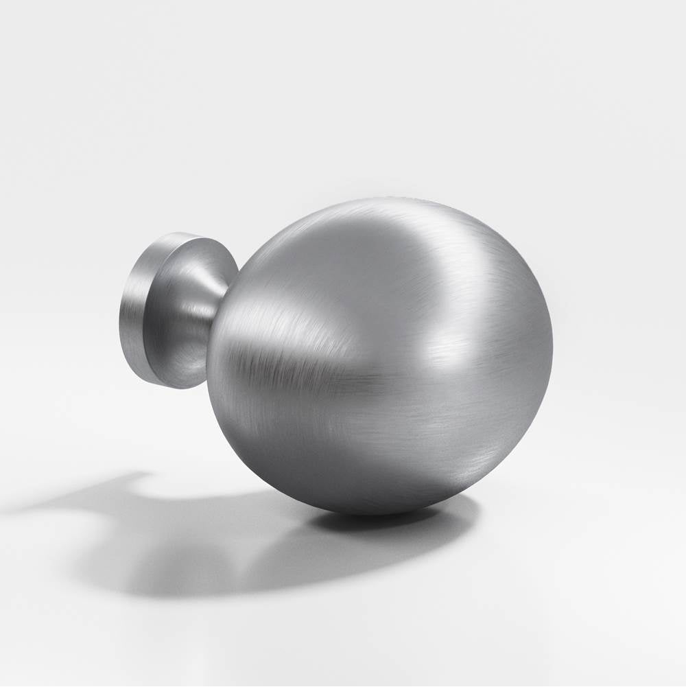 Colonial Bronze - 1.5 x 1.25'' Oval Cabinet Knob hand finished in Matte Satin Chrome - Matte Satin Chrome