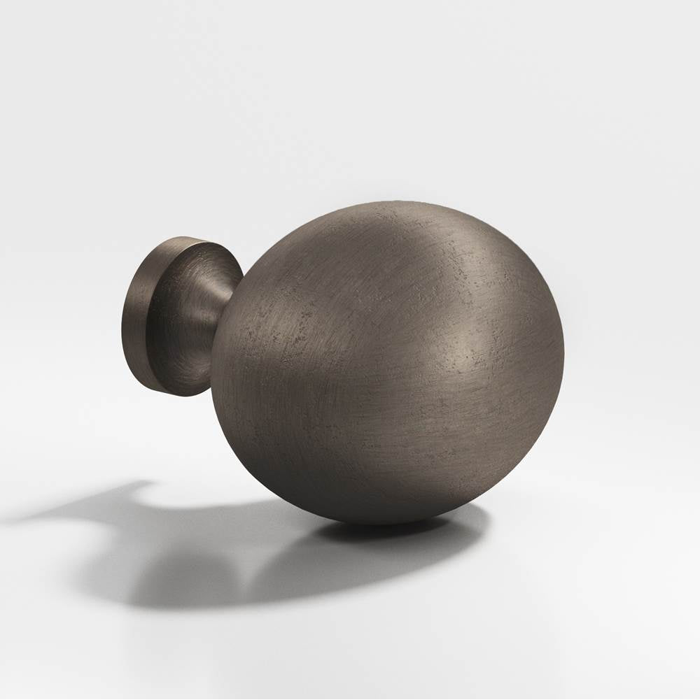Colonial Bronze - 1.5 x 1.25'' Oval Cabinet Knob hand finished in Distressed Pewter - Distressed Pewter