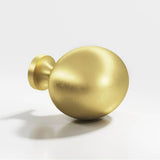 Colonial Bronze - 1.25 x 1'' Oval Cabinet Knob hand finished in Matte Satin Brass - Matte Satin Brass