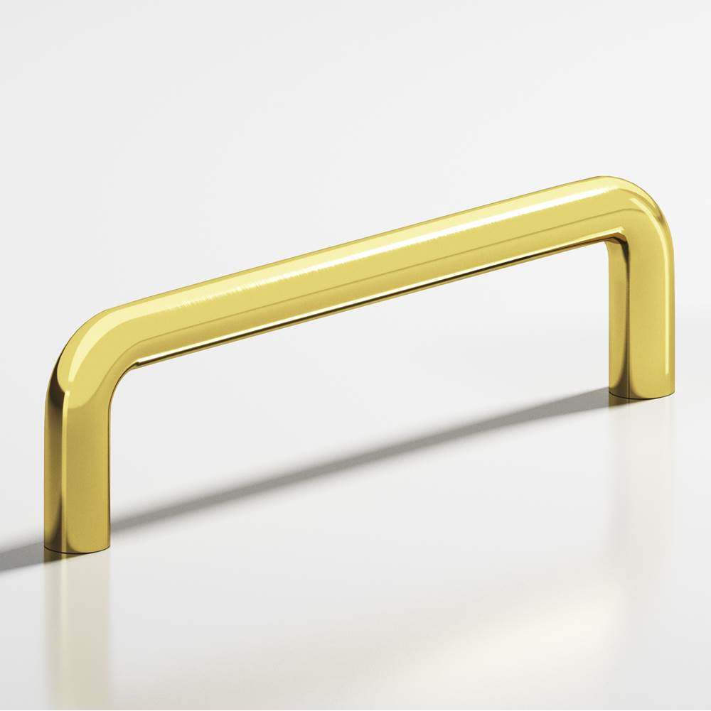 Colonial Bronze - 4'' center-to-center, 4.5'' overall, 0.5'' diameter Wire Cabinet Pull, Appliance Pull, Door Pull, Shower Door Pull hand finished in French Gold - French Gold