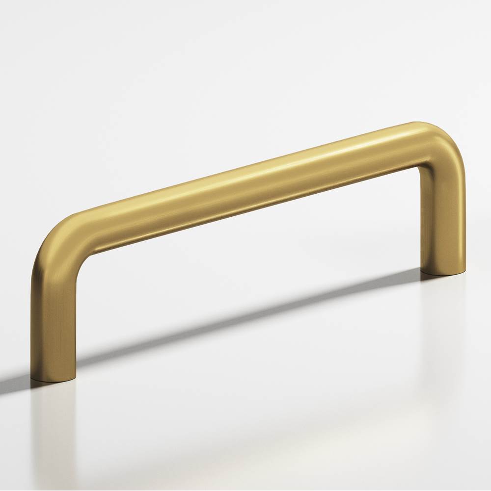 Colonial Bronze - 8'' center-to-center, 8.5'' overall, 0.5'' diameter Wire Cabinet Pull, Appliance Pull, Door Pull, Shower Door Pull hand finished in Unlacquered Satin Brass - Unlacquered Satin Brass