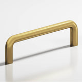 Colonial Bronze - 10'' center-to-center, 10.5'' overall, 0.5'' diameter Wire Cabinet Pull, Appliance Pull, Door Pull, Shower Door Pull hand finished in Unlacquered Satin Brass - Unlacquered Satin Brass