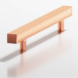 Colonial Bronze - 3'' center-to-center, 4.5'' overall, 0.4375'' Square Cabinet Pull with straight posts hand finished in Satin Copper - Satin Copper