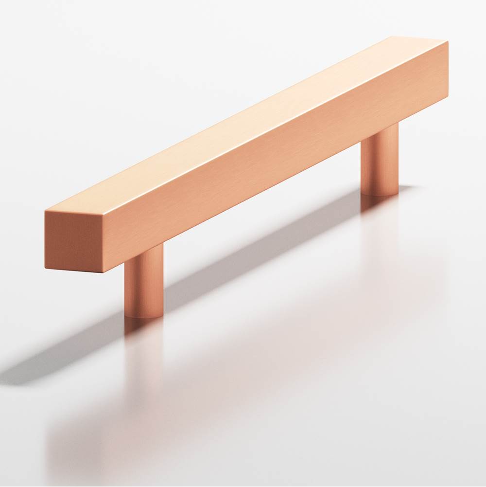 Colonial Bronze - 6'' center-to-center, 7.5'' overall, 0.4375'' Square Cabinet Pull, Door Pull with straight posts hand finished in Matte Satin Copper - Matte Satin Copper