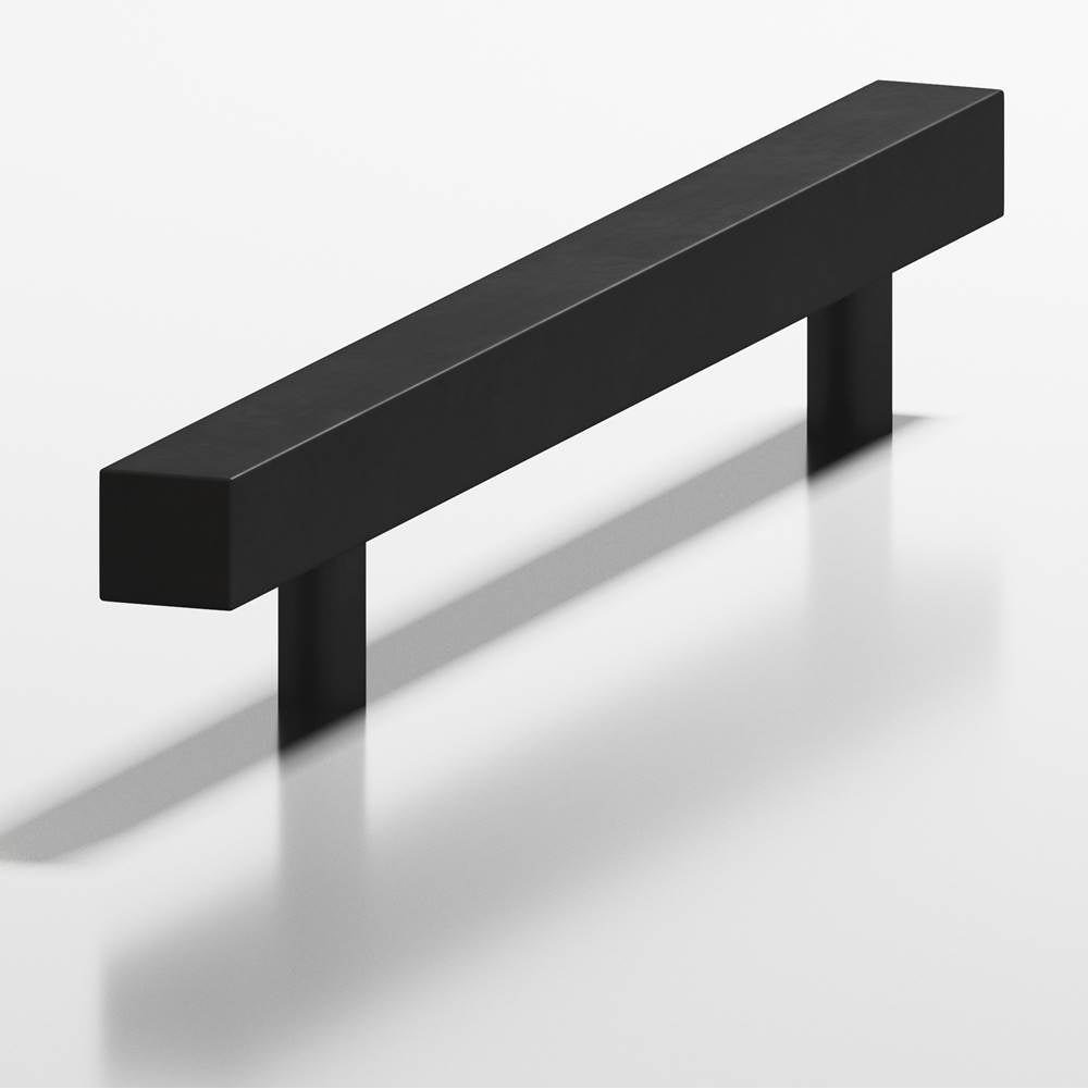 Colonial Bronze - 8'' center-to-center, 9.5'' overall, 0.4375'' Square Cabinet Pull, Door Pull with straight posts hand finished in Matte Satin Black - Matte Satin Black