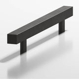 Colonial Bronze - 8'' center-to-center, 9.5'' overall, 0.4375'' Square Cabinet Pull, Door Pull with straight posts hand finished in Distressed Satin Black - Distressed Satin Black
