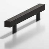 Colonial Bronze - 3.5'' center-to-center, 6'' overall, 0.4375'' Square Cabinet Pull with straight posts hand finished in Frost Black - Frost Black