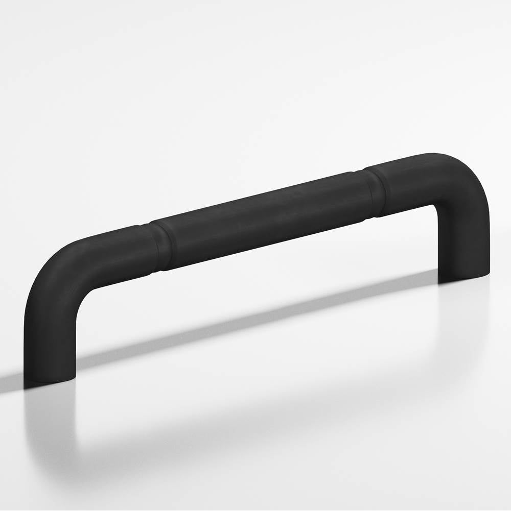 Colonial Bronze - 12'' center-to-center, 12.75'' overall, 0.75'' diameter Wire Appliance Pull, Door Pull, Shower Door Pull with beads hand finished in Matte Satin Black - Matte Satin Black