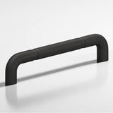 Colonial Bronze - 6'' center-to-center, 6.75'' overall, 0.75'' diameter Wire Cabinet Pull, Appliance Pull, Door Pull, Shower Door Pull with beads hand finished in Frost Black - Frost Black