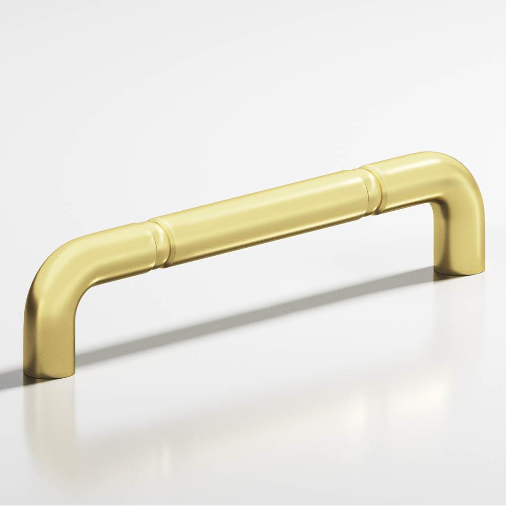 Colonial Bronze - 6'' center-to-center, 6.75'' overall, 0.75'' diameter Wire Cabinet Pull, Appliance Pull, Door Pull, Shower Door Pull with beads hand finished in Matte Satin Brass - Matte Satin Brass